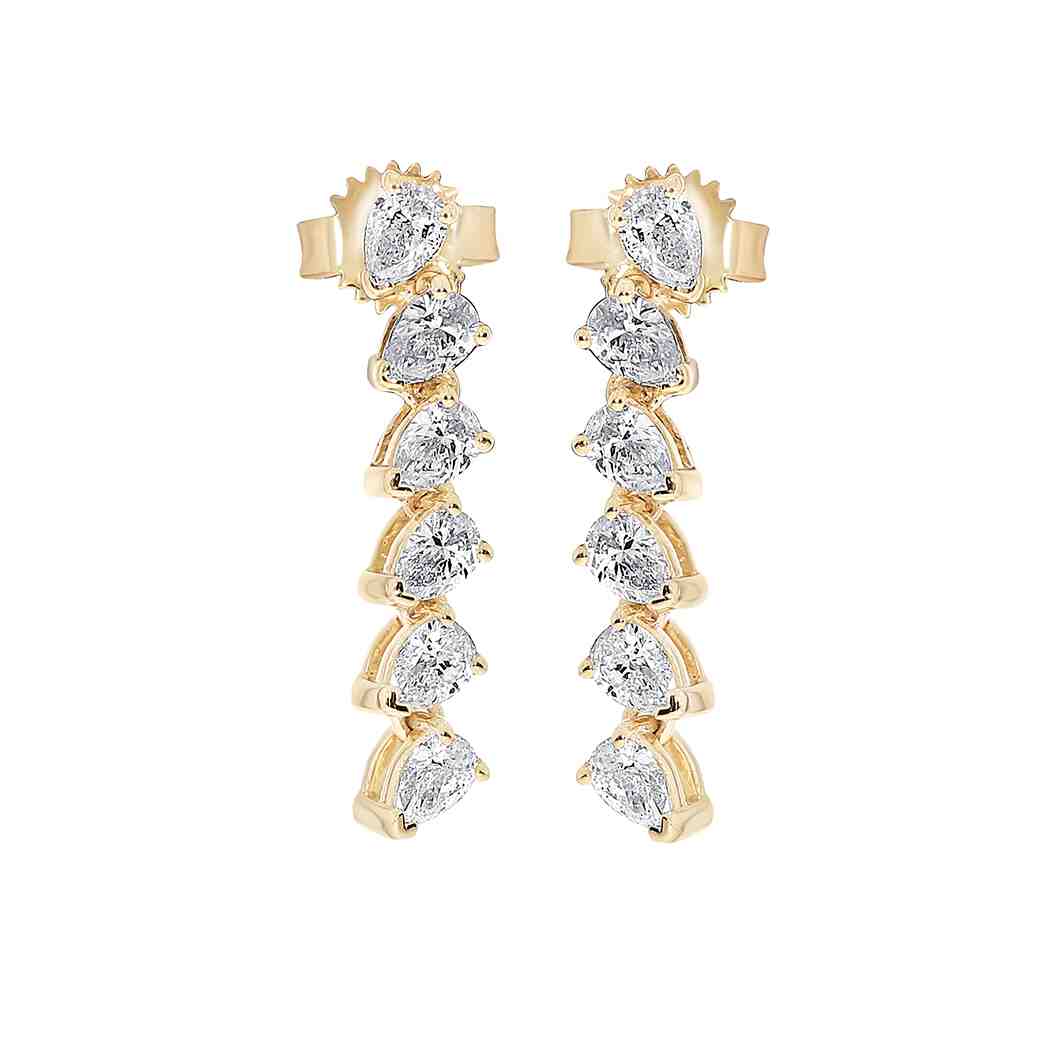 Pear Shape Diamond Stud Earrings ER22196A